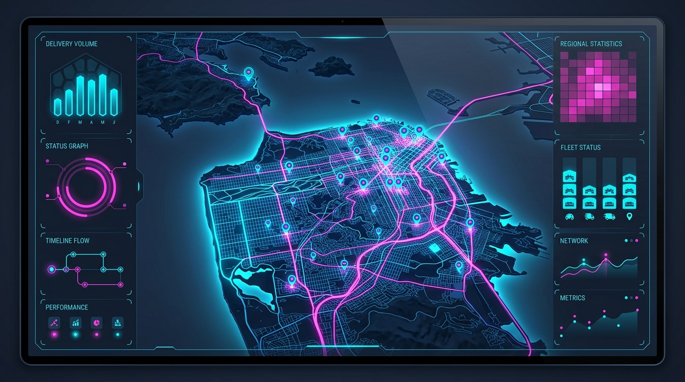 Map representing regional dealer locations and maps tracking